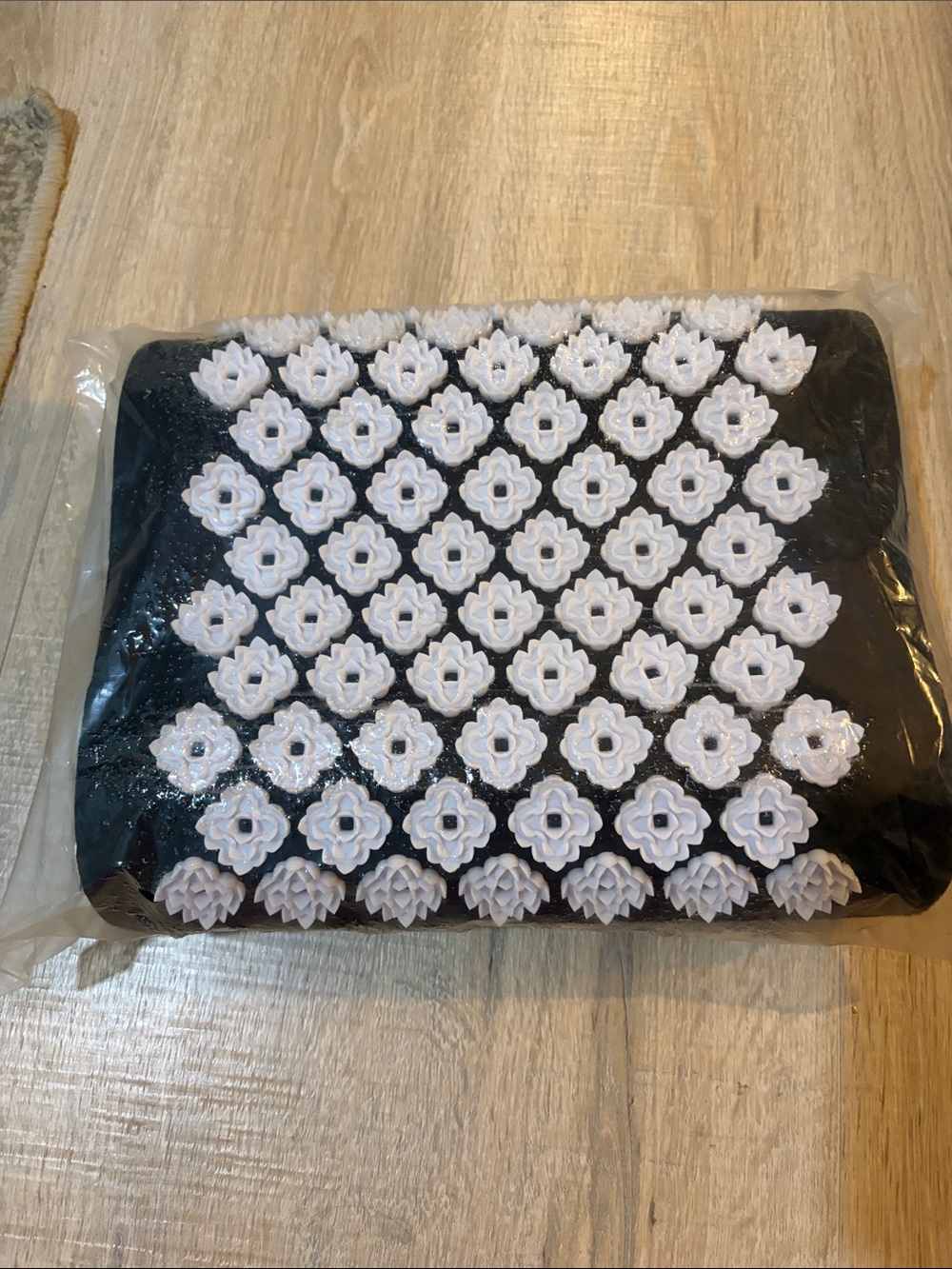 Black Acupressure Pillow with White Massage Nodes - Kanjo